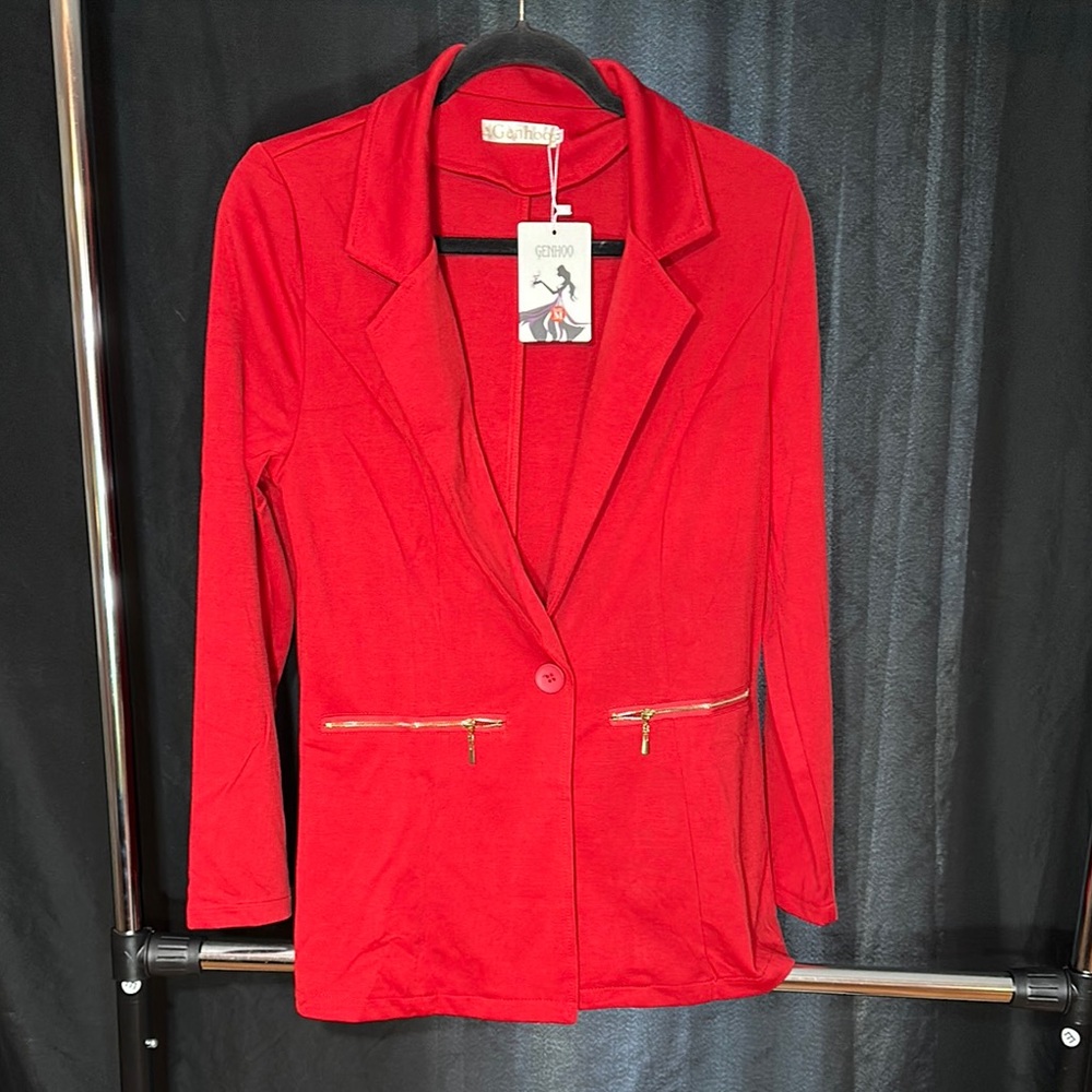 Red Women's Blazer by Genhoo